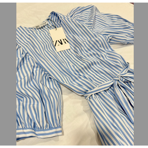 Zara Striped poplin dress ZW Collection Size XS - Picture 4 of 7